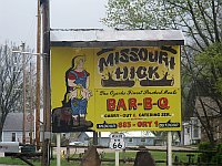 USA - Cuba MO - Missouri Hick(ory) Bar-B-Q Sign (13 Apr 2009)